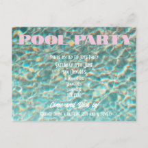 Retro rolig poolparty inbjudan