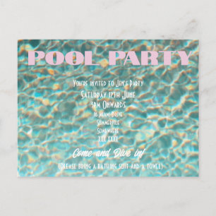Retro rolig poolparty inbjudan