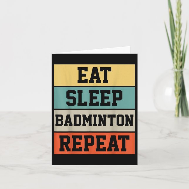 Retro rolig present för badmintonspelare  kort (Framsida)