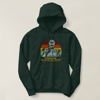 Retro-rolig robot behöver skicka ut hoodie