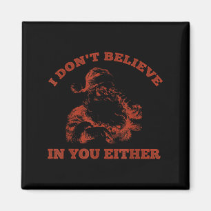 Retro Rolig Tomte Klaus Jag Tro Inte På Dig Ei Magnet