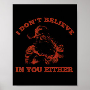 Retro Rolig Tomte Klaus Jag Tro Inte På Dig Ei Poster