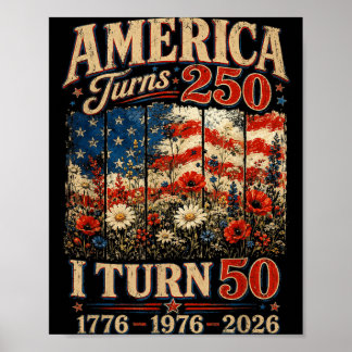 Retro Roligt Amerika Fyller 250 Fyller 50 1976 50- Poster