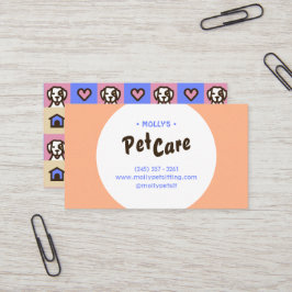 Retro Roligt Djuromsorg Boarding Sitta Affärskort Visitkort