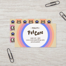 Retro Roligt Djuromsorg Boarding Sitta Affärskort Visitkort