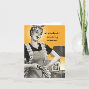 Retro roligt förorts- kort för dammakepension