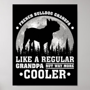 Retro Roligt Fransk Bulldog Grandpa Fars dag Poster