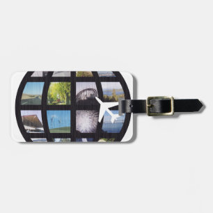 Retro Roligt Globe Internationell Stil Roligt Desi Bagagebricka