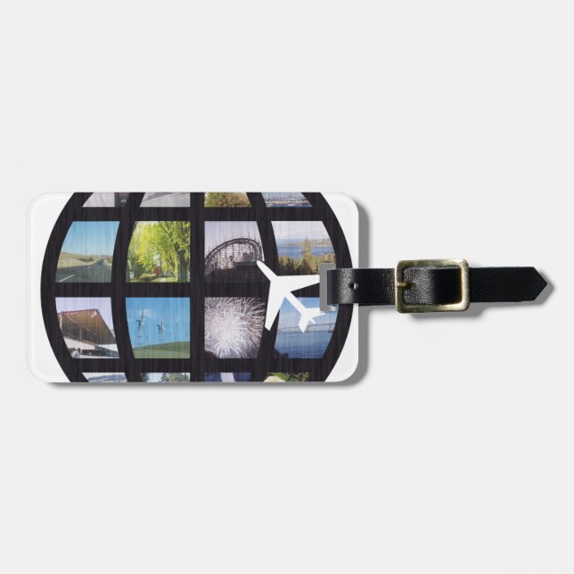 Retro Roligt Globe Internationell Stil Roligt Desi Bagagebricka (Horisontell Framsida)