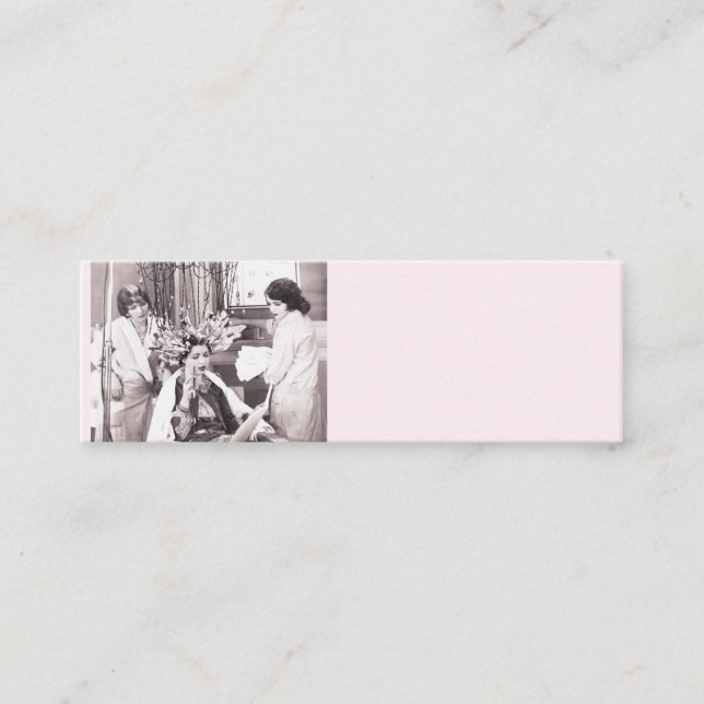 Retro Roligt Hair Salon Lojalitetskort (Framsida)