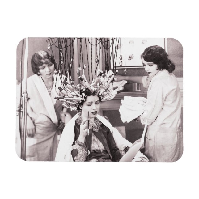 Retro Roligt Hair Salon Magnet (Horisontell)