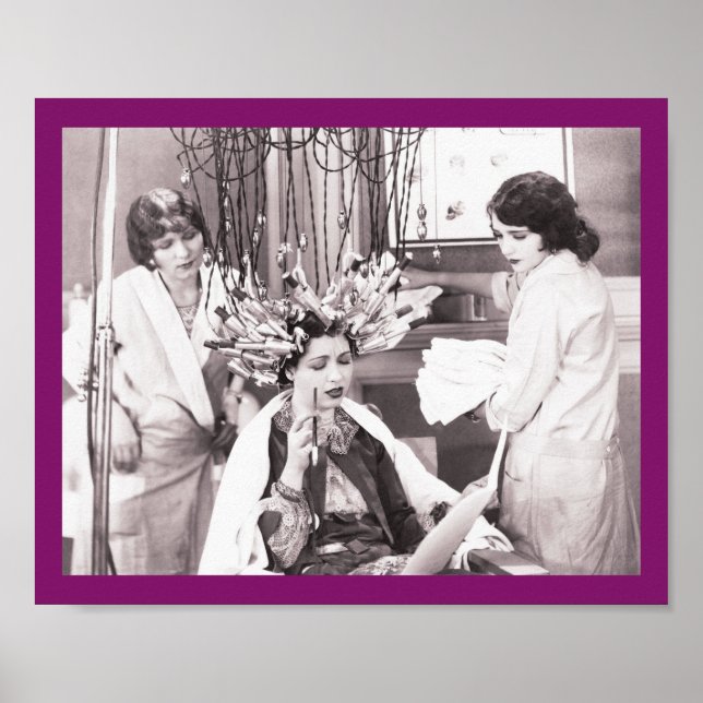 Retro Roligt Hair Salon Poster (Framsidan)