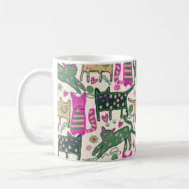 Retro Roligt Kattdesign Kaffemugg