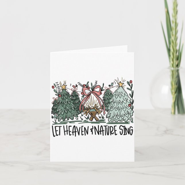 Retro Roligt Låt Himlen Och Naturen Sjunga Nes Trä Kort (Framsida)