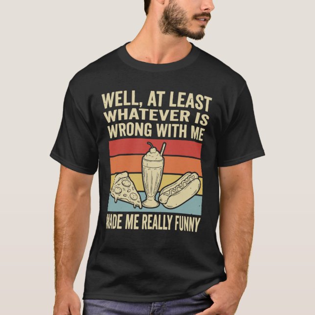 Retro Roligt Mat Milkshake Pizza Hot Dog T Shirt (Framsida)