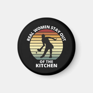 Retro Roligt Pickleball Kvinnor Magnet