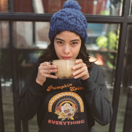 Retro Roligt Pumpkin Spice Allt börjar dricka Mysi T Shirt