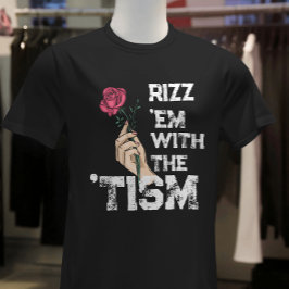 Retro roligt Rizz em med tism Grunge-blomman T Shirt