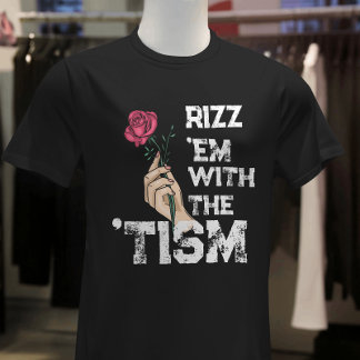 Retro roligt Rizz em med tism Grunge-blomman T Shirt