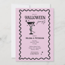 Retro Roligt Rosa och svart Halloween fest