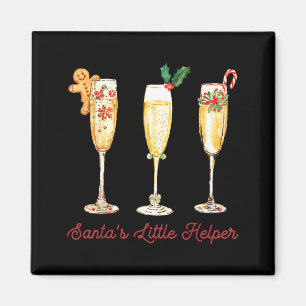 Retro Roligt Santas Lille Helper Martini God Jul Magnet