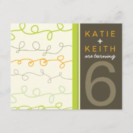 Retro Roligt Scribbles Twillingar Barns födelsedag Inbjudningar