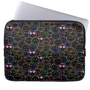 Retro Roligt uppfyller modern teknik - Neon Emoji Laptop Fodral
