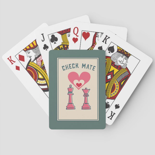 Retro roligt Valentine Gifts Checkmate Casinokort (Baksidan)