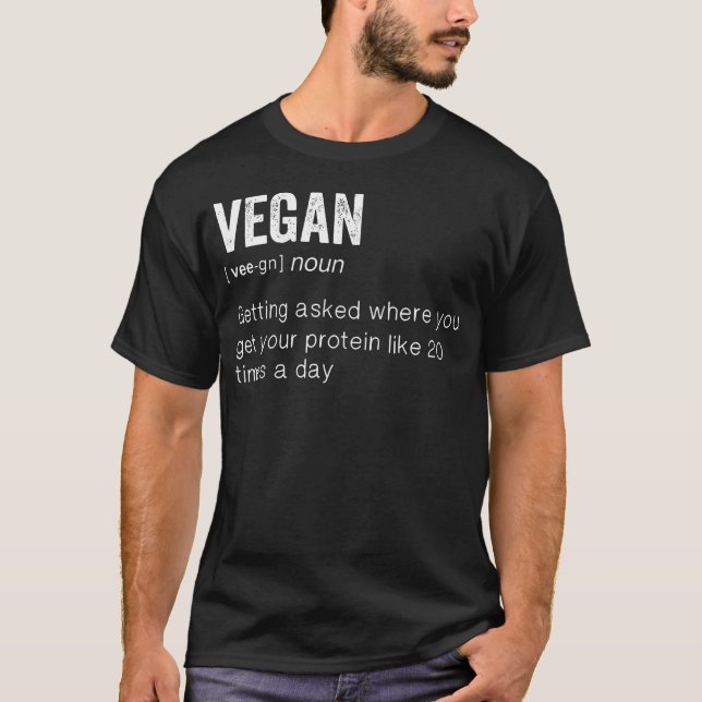 Retro Roligt Veganskt T Shirt (Framsida)