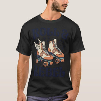 Retro Roll & Rebel Bevingade Rullskridskor Design T Shirt