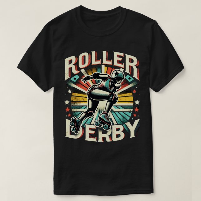 Retro Roller Derby T Shirt (Design framsida)