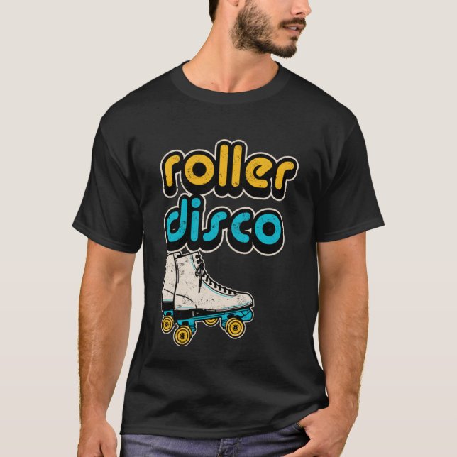 Retro Roller Disco 80's Disco T Shirt (Framsida)