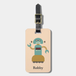 Retro Roller Robot Personlig Luggage Tag Bagagebricka