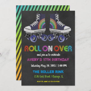 Retro Roller Skal Party Inbjudningar