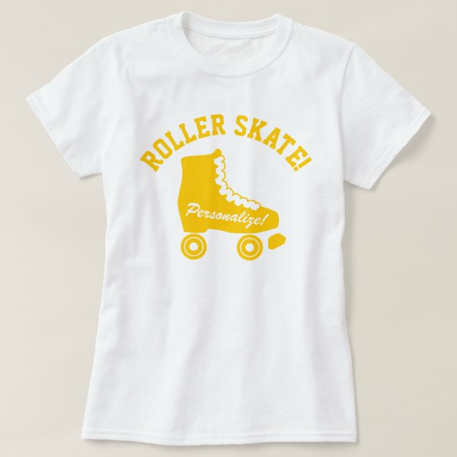 Retro Roller Skate Graphic-Gult T Shirt (Design framsida)