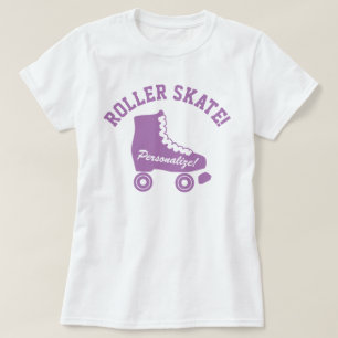 Retro Roller Skate Graphic Lila T Shirt