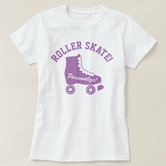 Retro Roller Skate Graphic Lila T Shirt (Design framsida)