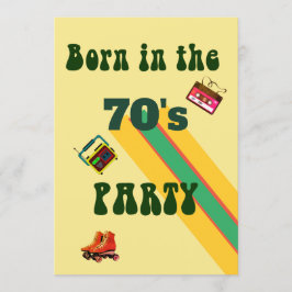 Retro Roller Skates-band 50:e Födelsedagsfesten Inbjudningar