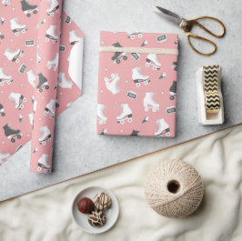 Retro Roller Skates och kassettband Presentpapper