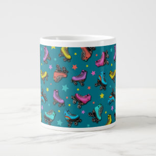 Retro Roller Skates & Stars Jumbo Mugg