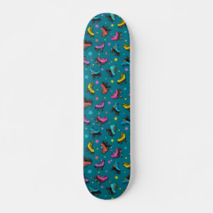 Retro Roller Skates & Stars Mini Skateboard Bräda 18,5 Cm