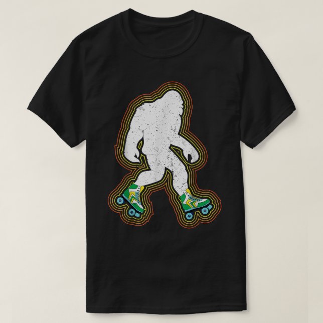 Retro Roller Skating Bigfoot Design T Shirt (Design framsida)