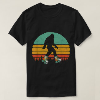 Retro Roller Skating Bigfoot Design T Shirt