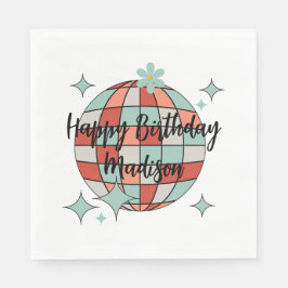 Retro Roller Skating Birthday Pappersservett