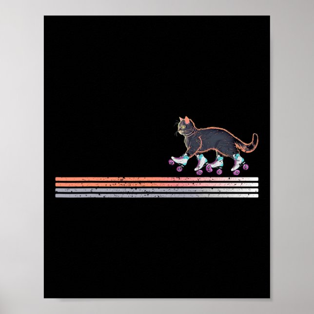 Retro Roller Skating Cats der Kamala Harris for Pr Poster (Framsidan)