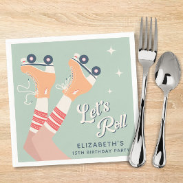 Retro Roller Skating Födelsedagsfest Pappersservett