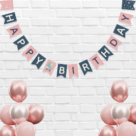 Retro Roller Skating Födelsedagsfest Rosa  Vimplar