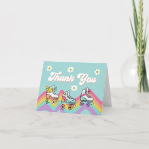 Retro Roller Skating Rainbow Birthday Tack Kort