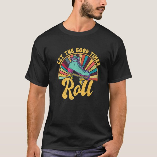 Retro Rollerskates 80's Derby Roller Skating for T Shirt (Framsida)