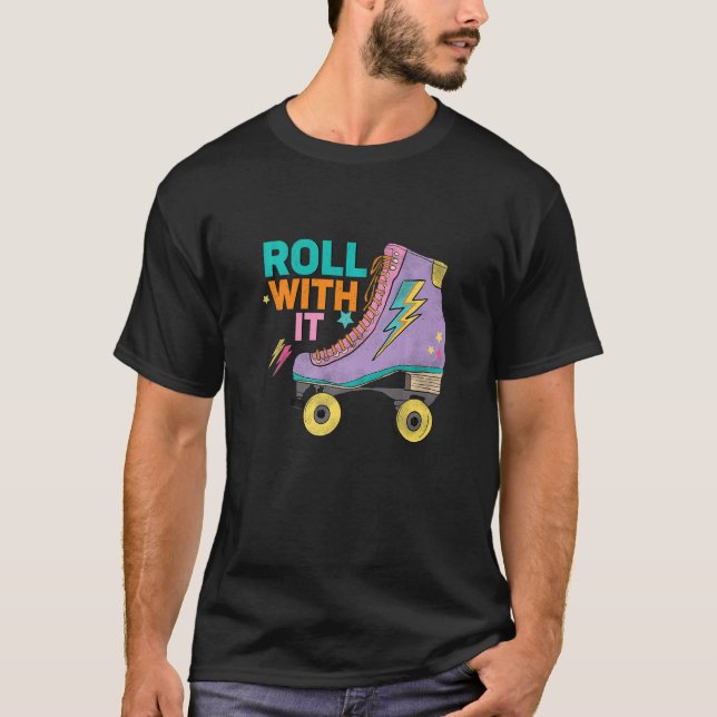 Retro Rollerskates 80's Derby Roller Skating for T Shirt (Framsida)